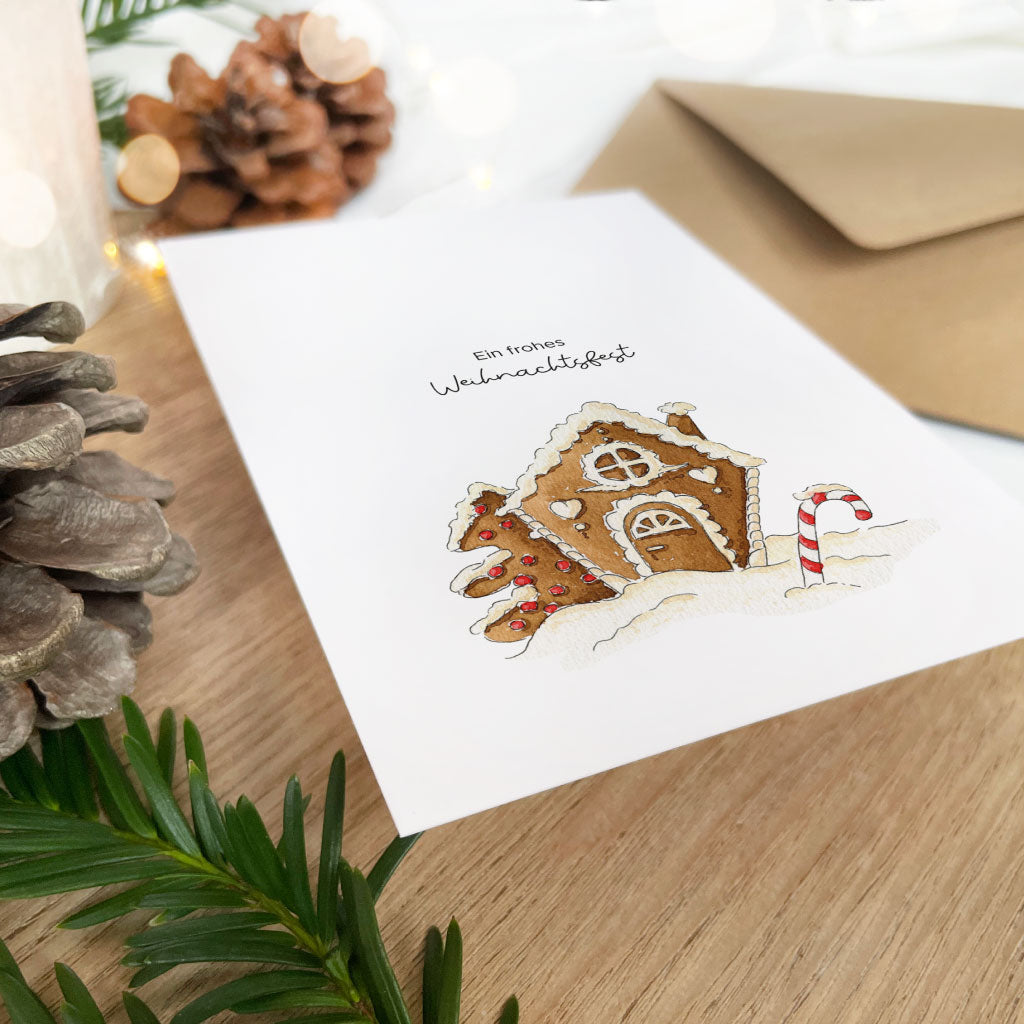 Kerstkaart - Merry Christmas | Aquarel wenskaart