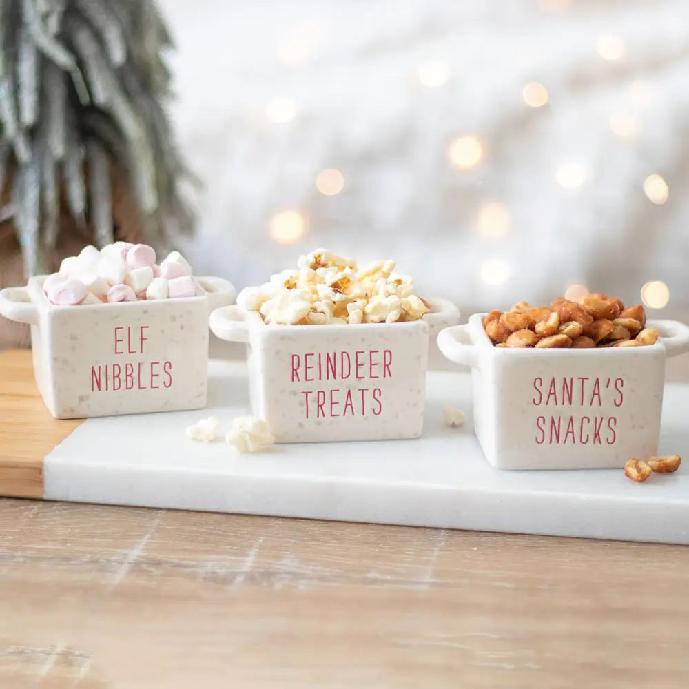 Set van 3 keramische kerstsnackbakjes