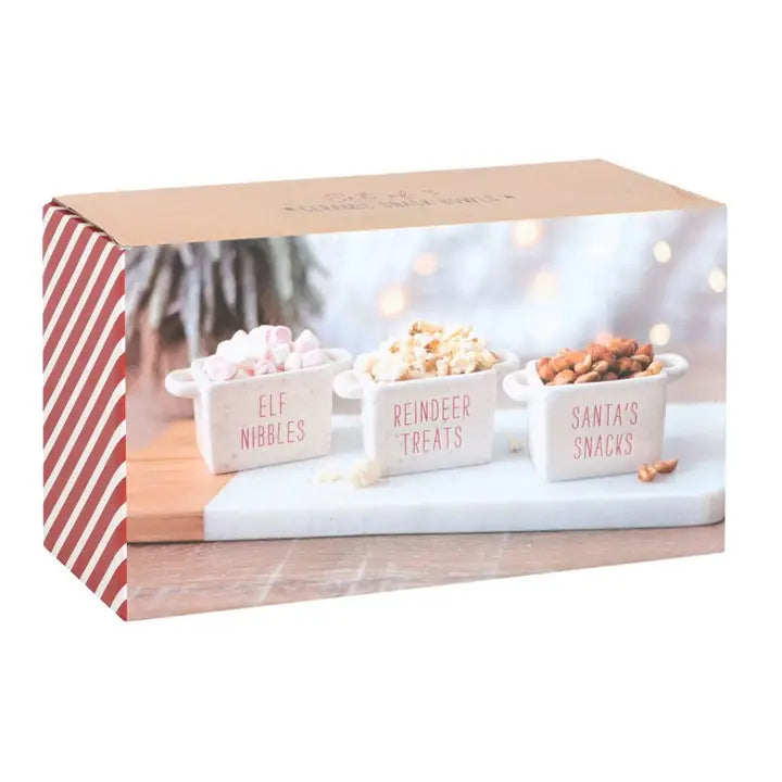 Set van 3 keramische kerstsnackbakjes