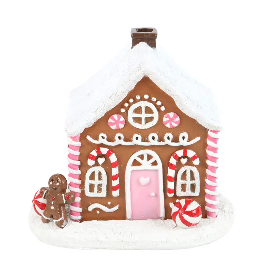 Pink Gingerbread House Kerst Wierook Kegelbrander