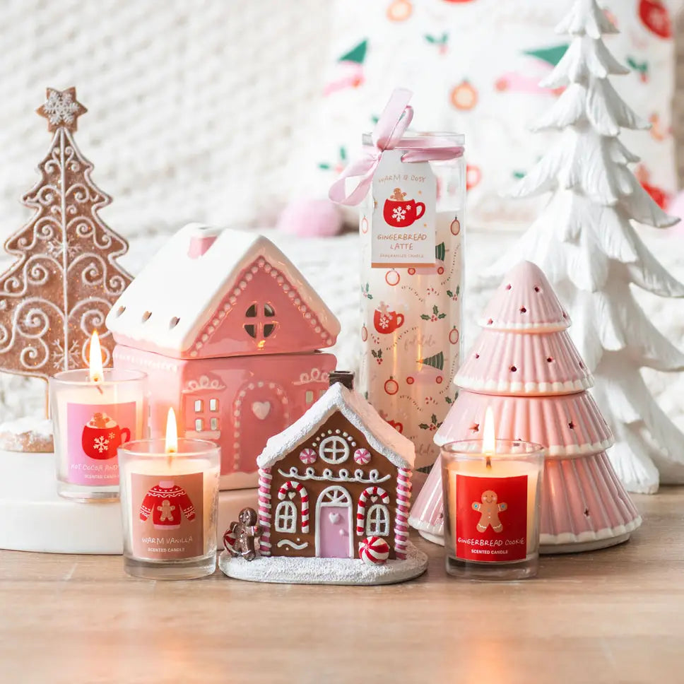 Pink Gingerbread House Kerst Wierook Kegelbrander