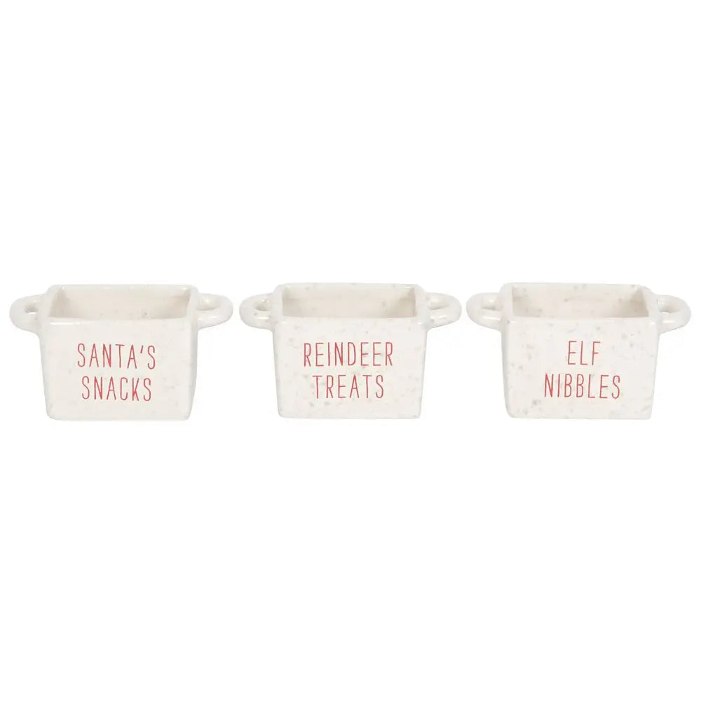 Set van 3 keramische kerstsnackbakjes